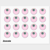 1e Verjaardagsgunst Baby shower Roze Holografisch Ronde Sticker (Vel)