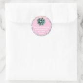 1e Verjaardagsgunst Baby shower Roze Holografisch Ronde Sticker (Tas)