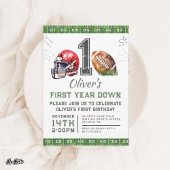 1e verjaardagsjongen Football Uitnodiging bewerkba