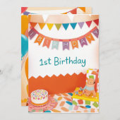 1e verjaardagskaart kaart (Voorkant / Achterkant)