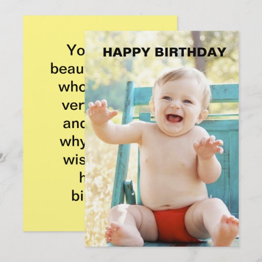 1e verjaardagskaarten kaart (Voorkant / Achterkant)