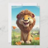 1e Verjaardagsleeuw Gepersonaliseerde naam Leeftij Kaart (Achterkant)