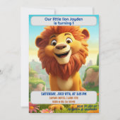 1e Verjaardagsleeuw Gepersonaliseerde naam Leeftij Kaart (Voorkant)