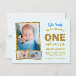 1e verjaardagsuitnodiging, EEN jongen zijn eerste  Kaart