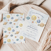 1e verjaardagsuitnodiging voor de reis rond de zon kaart