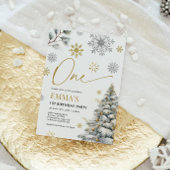 1e verjaardagsuitnodiging, Winter Eén Verjaardag  Kaart