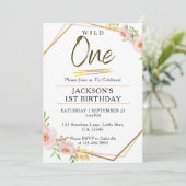 1e verjaardagsuitnodigingen kinder grillige wilde kaart (Staand voorkant)