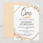 1e verjaardagsuitnodigingen kinder grillige wilde kaart (Voorkant / Achterkant)