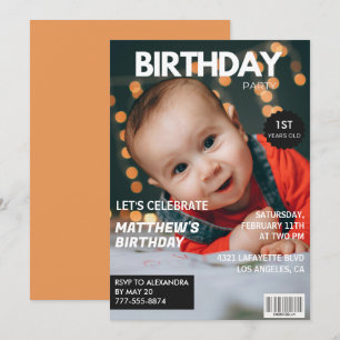 1e verjaardagsuitnodigingen voor hem Magazine Cove Kaart