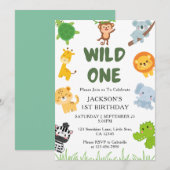 1e verjaardagsuitnodigingen voor kinderen wonderli kaart (Voorkant / Achterkant)
