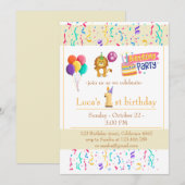 "1e verjaardagsviering  kaart (Voorkant / Achterkant)