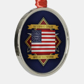 1e Vermont Cavalry Metalen Ornament (Rechts)