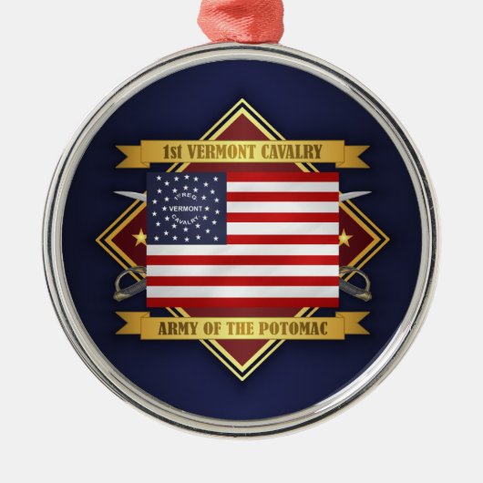 1e Vermont Cavalry Metalen Ornament (Voorkant)