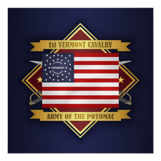 1e Vermont Cavalry Perfect Poster (Voorkant)