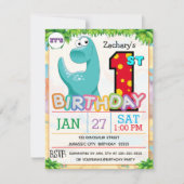 1e verpartij dinosaurus kaart (Voorkant)