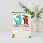 1e verpartij dinosaurus kaart (Staand voorkant)