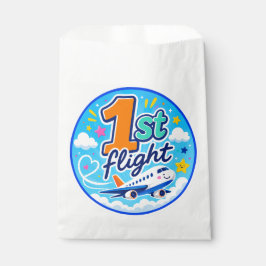1e vlucht kleurrijk vliegtuig souvenir bedankzakje