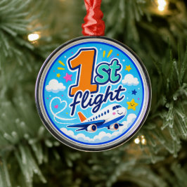 1e vlucht kleurrijk vliegtuig souvenir metalen ornament