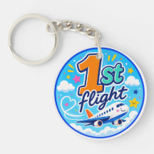 1e vlucht kleurrijk vliegtuig souvenir