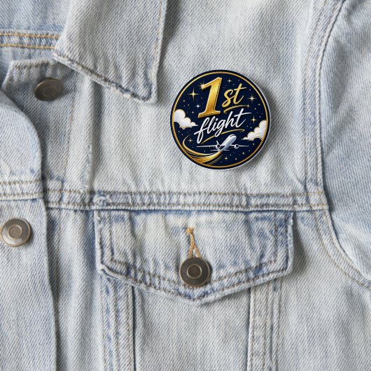 1e vlucht vliegtuig ronde button 5,7 cm (In situ)