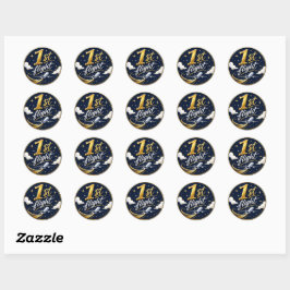 1e vlucht vliegtuig ronde sticker