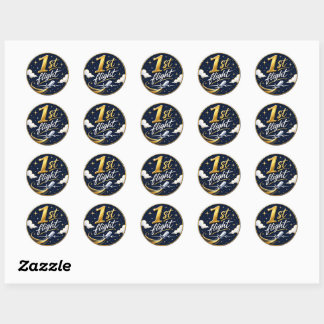1e vlucht vliegtuig ronde sticker