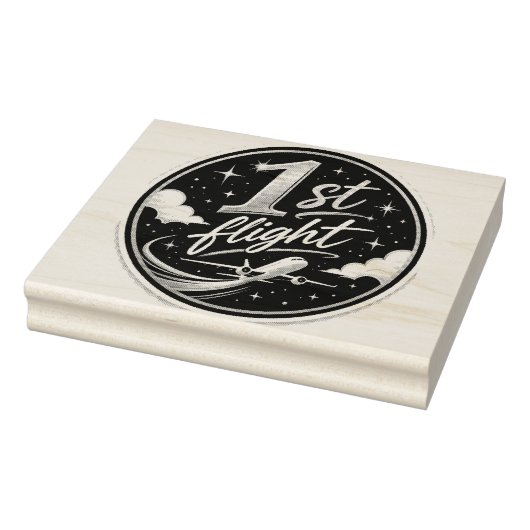 1e vlucht vliegtuig rubberstempel (Stempel)