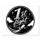 1e vlucht vliegtuig rubberstempel (Afrduk)