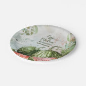 1e Watermeloen Verjaardag Papieren Bordje (Gekanteld)