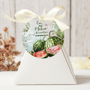 1e Watermeloen Verjaardag Ronde Sticker