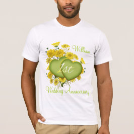1e Wedding Jubileum Party Wildflower Hearts T-shirt