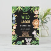 1e Wild One Verjaardag Uitnodigingen (Staand voorkant)