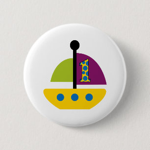 1e zeilboot ronde button 5,7 cm