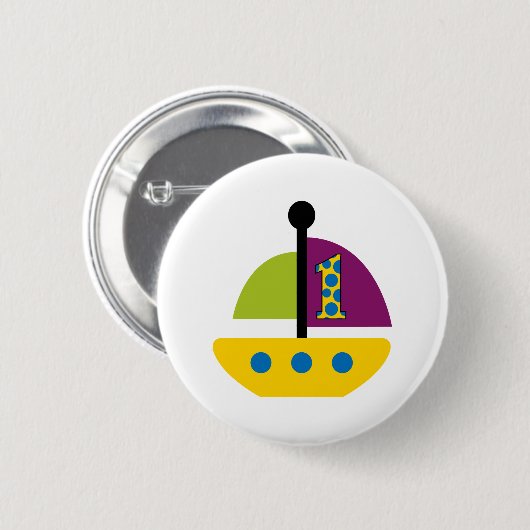 1e zeilboot ronde button 5,7 cm (Voorkant /achterkant)