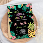 1e Zwart Sinaasappel Groene Ananas Uitnodigingen