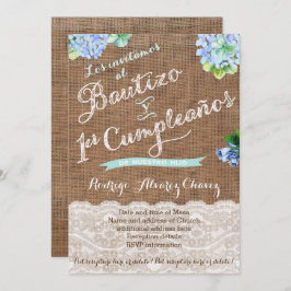 1er cumple y Bautizo, invitaciones niño Kaart