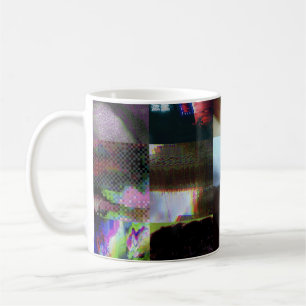 1FB1F9F4 Cyberpunk Glitch Art Mozaïek Abstract Koffiemok