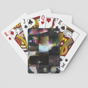 1FB1F9F4 Cyberpunk Glitch Art Mozaïek Abstract Pokerkaarten
