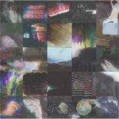 1FB1F9F4 Cyberpunk Glitch Art Mozaïek Abstract Sticker (Voorkant)