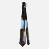 1FB1F9F4 Cyberpunk Glitch Art Mozaïek Abstract Stropdas (Voorkant)