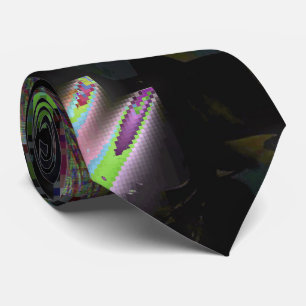 1FB1F9F4 Cyberpunk Glitch Art Mozaïek Abstract Stropdas