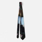 1FB1F9F4 Cyberpunk Glitch Art Mozaïek Abstract Stropdas (Achterkant)