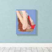 1footwonder Voeten GA State Outline Canvas Print (Insitu (Houten vloer))