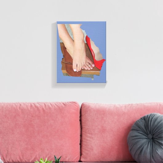1footwonder Voeten GA State Outline Canvas Print (Insitu (Woonkamer))