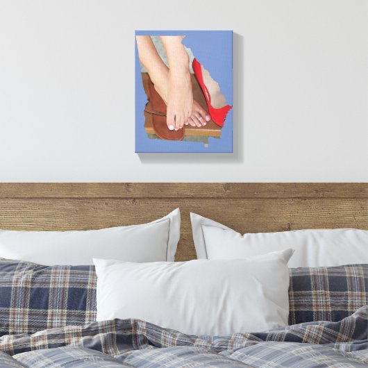 1footwonder Voeten GA State Outline Canvas Print (Insitu (Slaapkamer))