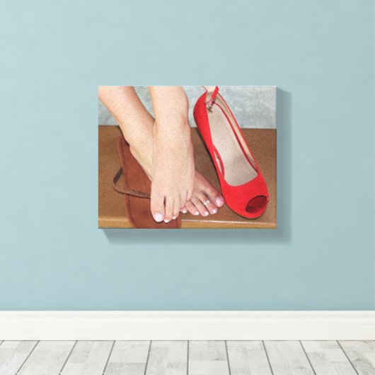 1footwonder Voeten Uitgerekte Canvas Print (Insitu (Houten vloer))
