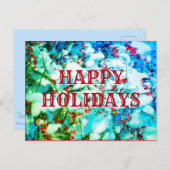 1HAPPY HOLIDAY BERRIES BRIEFKAART horizontaal (Voorkant / Achterkant)