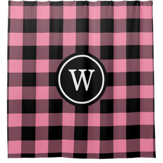 1I Round - Buffalo Plaid 1x Lijst Douchegordijn (Voorkant)
