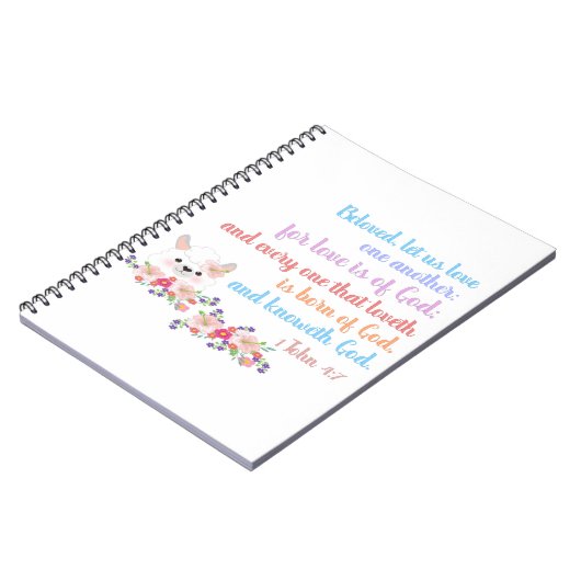 1Johannes4:7 Bijbelvers Notitieboek (Linkerzijde)