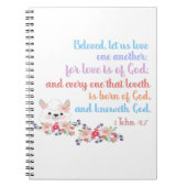 1Johannes4:7 Bijbelvers Notitieboek (Voorkant)